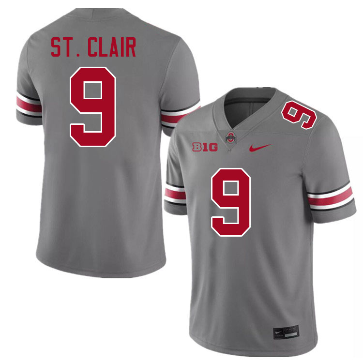 Tavien St. Clair Ohio State Buckeyes Jersey College Football Uniforms-Grey